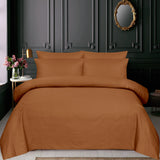 Burnt Orange Stripe-Bed Sheet Set (T-300)