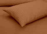 Burnt Orange Stripe-Bed Sheet Set (T-300)