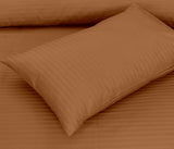 Burnt Orange Stripe-Bed Sheet Set (T-300)