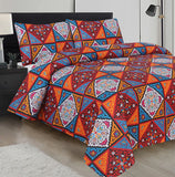 Geometric 3Pcs Printed King Size Bedsheet