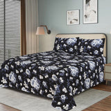 Floral 3Pcs Printed Double Bedsheet King