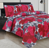 Dahlia 3Pcs Printed King Size Bedsheet