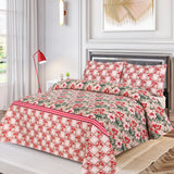 Cloach 3pcs Printed King Size Bedsheet