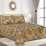 Floral 3Pcs Printed King Size Bedsheet