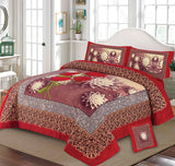 Barnico 4Pcs Panel Print King Size Bedsheet