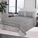 Brittian 3Pcs Printed Double Bedsheet King