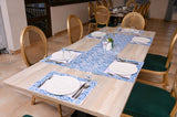 7 Pcs Blue Paisleys Block Print Table Linen Set