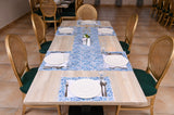 7 Pcs Blue Paisleys Block Print Table Linen Set