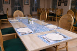 7 Pcs Blue Paisleys Block Print Table Linen Set