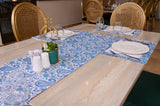 7 Pcs Blue Paisleys Block Print Table Linen Set