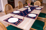 7 Pcs Ethnic Motif Print Table Runner for Dining Table (Blue)