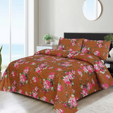 Pozzby 3Pcs Printed Double Bedsheet