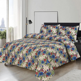 Floral 3pcs Printed King Size Bedsheet